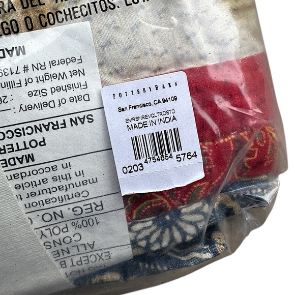 NWT | POTTERY BARN SET OF TWO EMERSON STANDARD PILLOW SHAMS HAND QUILTED COTTON - Picture 8 of 9